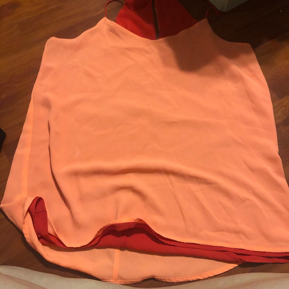 Express two tone racerback tank coral/red